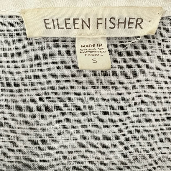 Eileen Fisher White Linen Open Front Tie Waist Lightweight Jacket Layer Size S - Picture 7 of 7